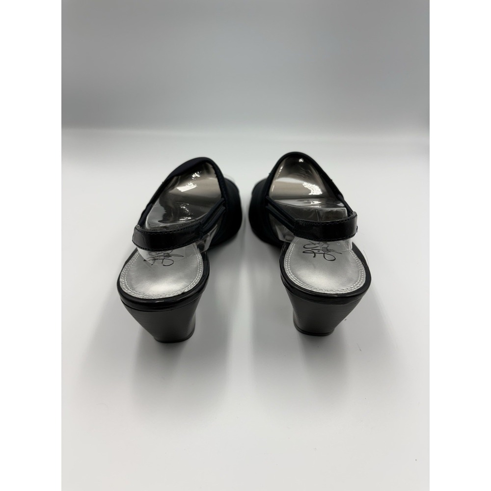 LifeStride Women's Black Fabric Open Toe Slingback Wedge Heel US 9M - Picture 4 of 8